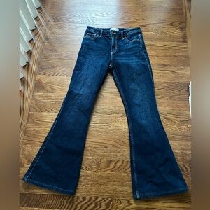 ABERCROMBIE & FITCH Vintage Flare High Rise Denim Jeans Y2K Retro Dark Wash 27